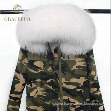 China wholesale woman winter parka fur parka coat raccoon hooded with fur lining